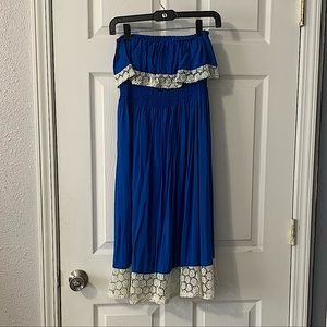 Blue Strapless summer dress size M